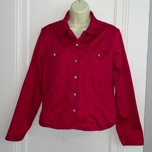Daniel K New York USA red cotton/spandex jacket with rhinestone buttons
